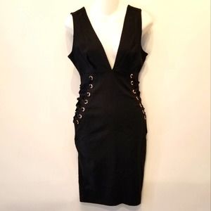 Iris Black Bodycon Dress Sexy Nightclub Formal Size L